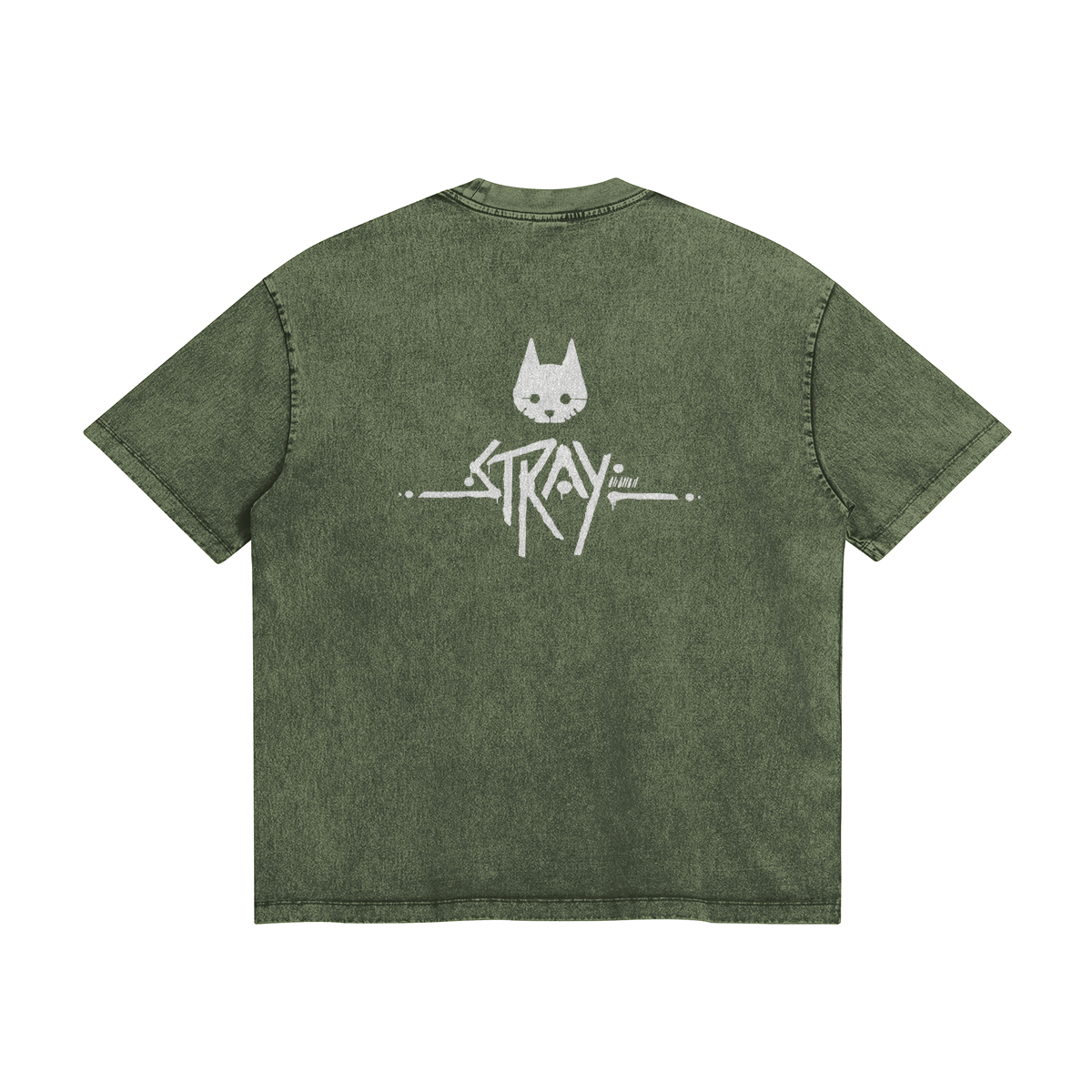 Green stone wash stray T-shirt