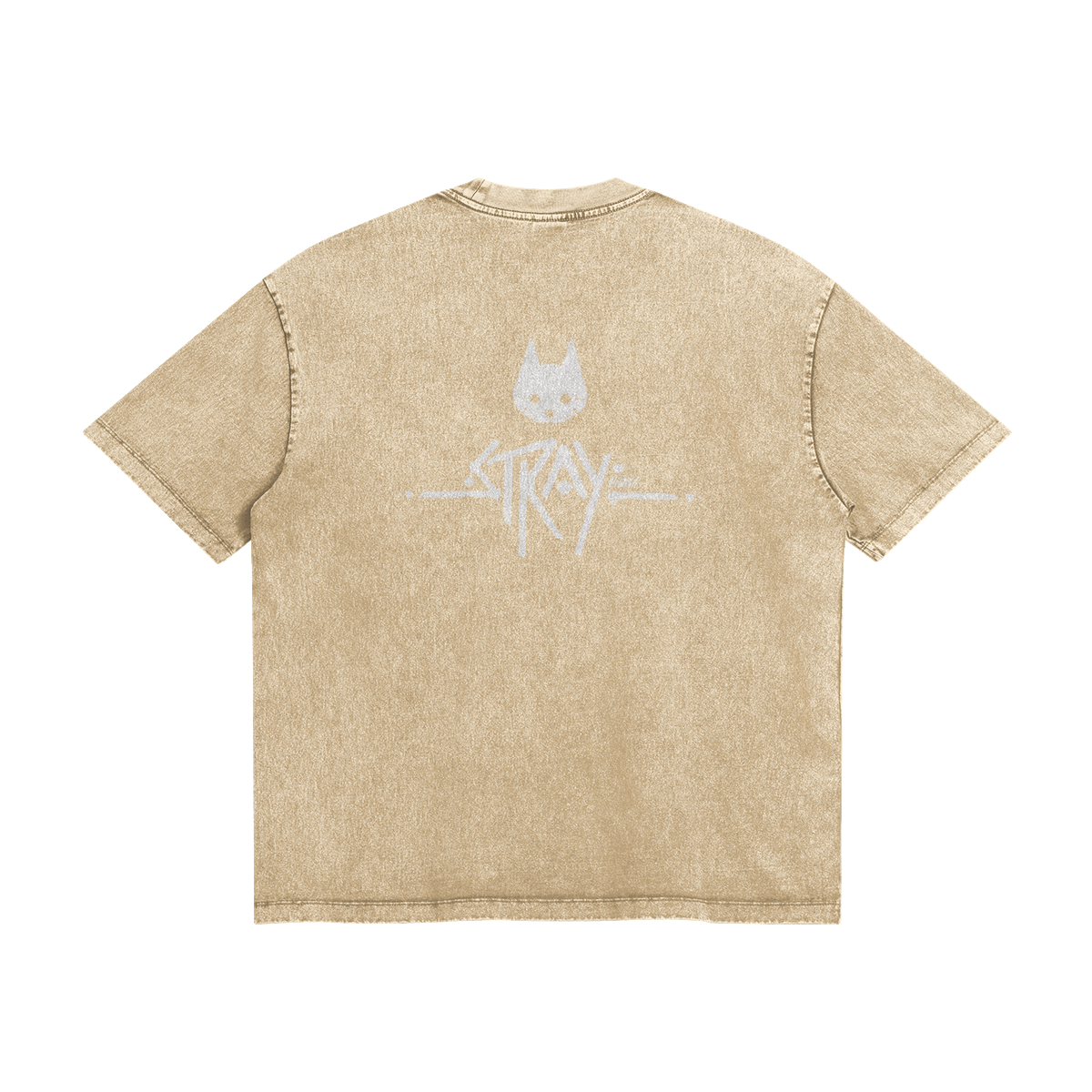 Khaki stone wash stray T-shirt