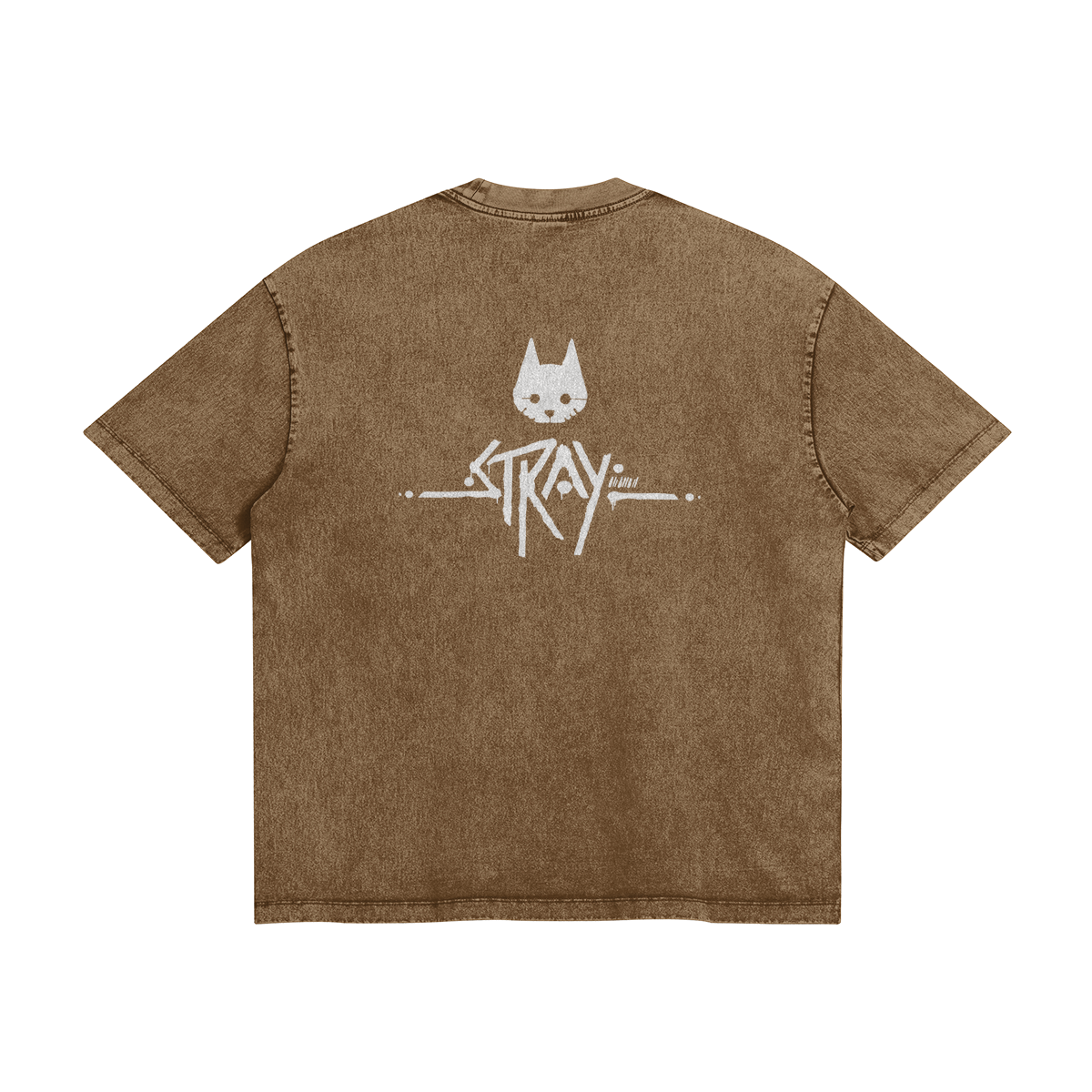 Brown stone wash stray T-shirt