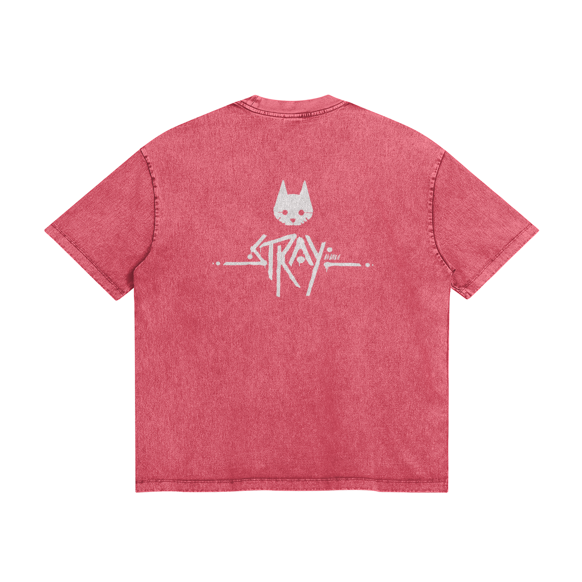 Watermelon red stone wash stray T-shirt