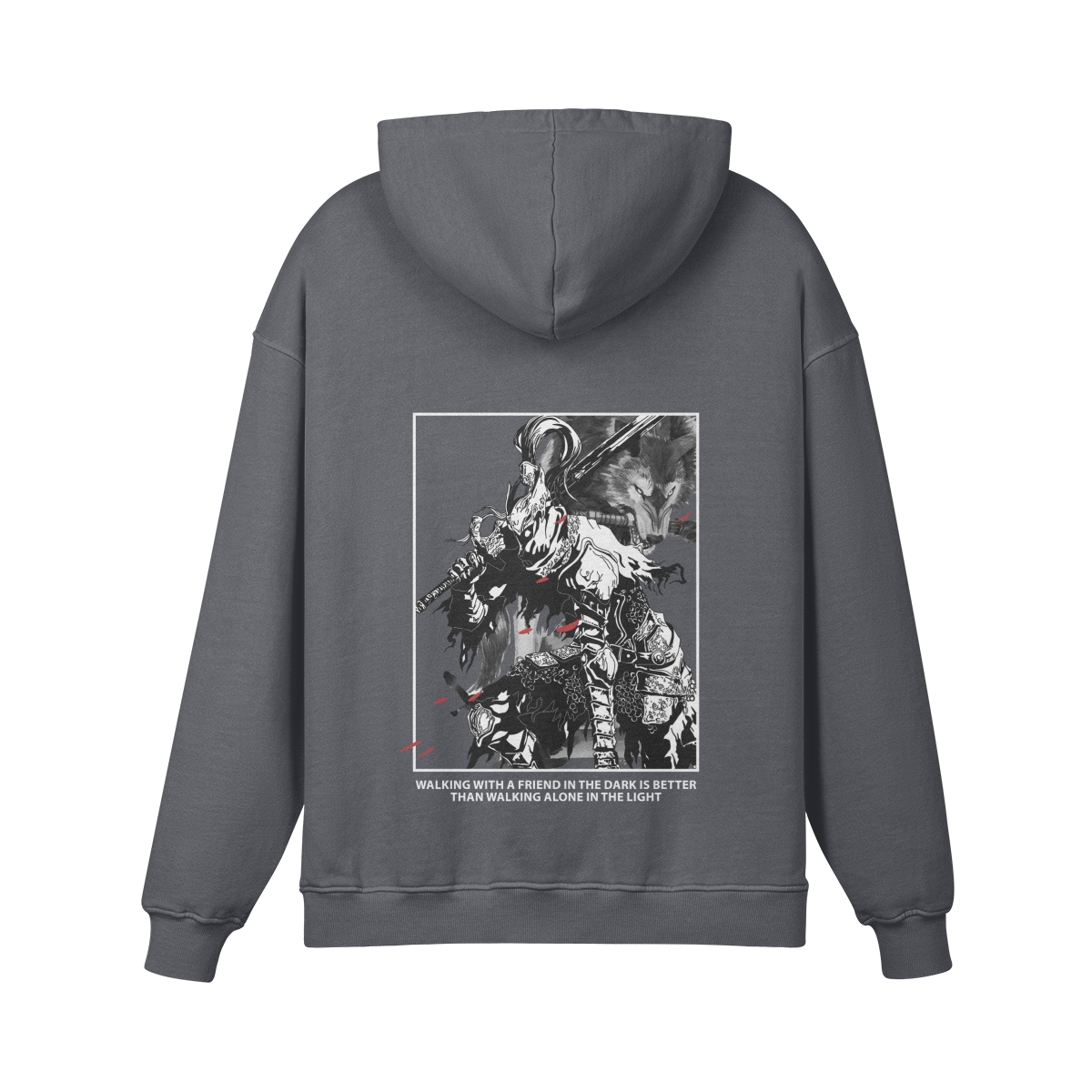 Grey Artorias and Sif Retro Hoodie