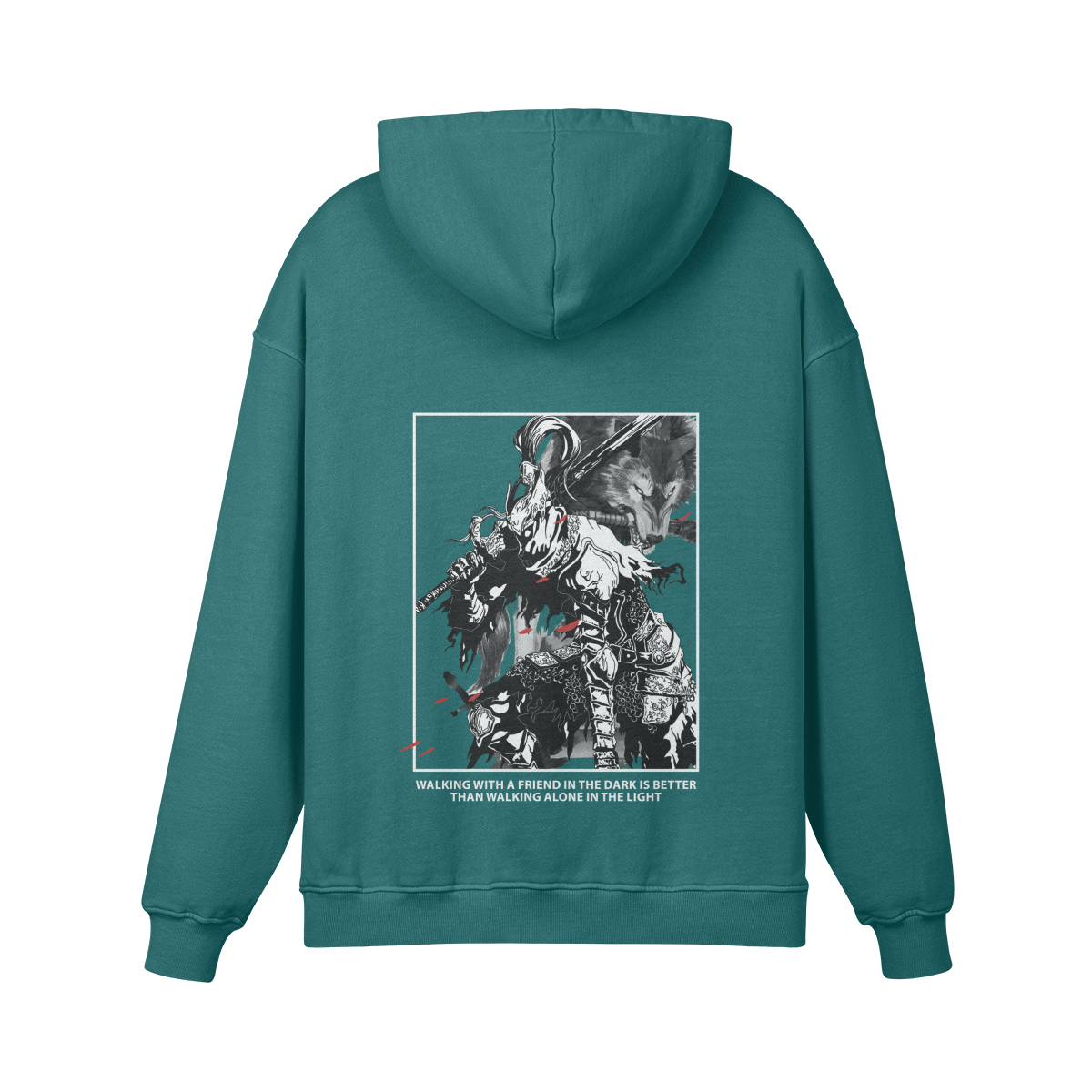 Turquoise Artorias and Sif Retro Hoodie