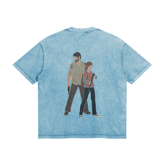 The Last of Us Minimalist TfromShirt Back Blue