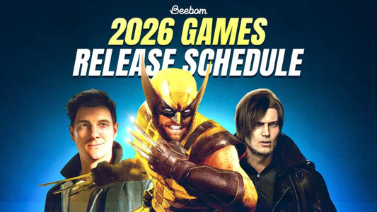 A promotional graphic for upcoming 2026 video game releases, featuring characters like Wolverine and Leon Kennedy under a bold release schedule headline.