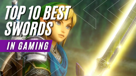 top 10 best swords in gaming thumbnail with link in the background