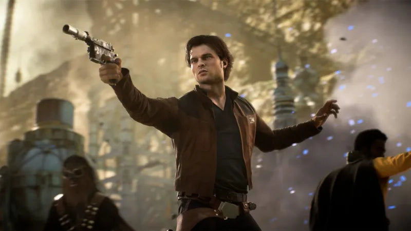 han solo holding his weapon