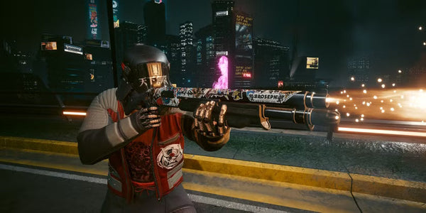man shooting gun