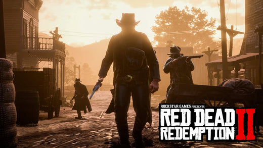 Cowboy in Red Dead Redemption 2 holding a gun