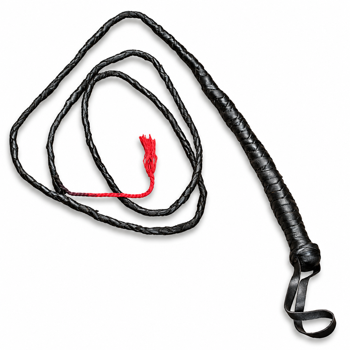 72" Braided Bullwhip Replica - Indiana Jones Cosplay Prop (Leather)
