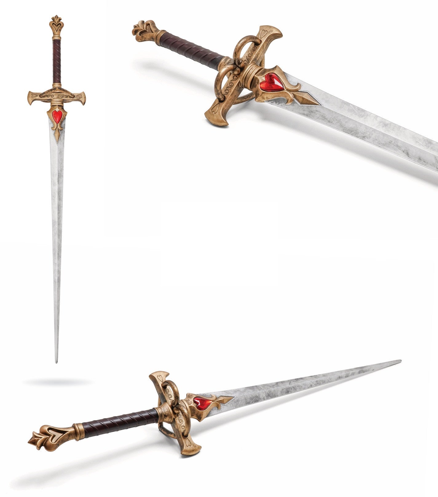 Alice's Sword foam replica with silver blade and red heart jeweled guard