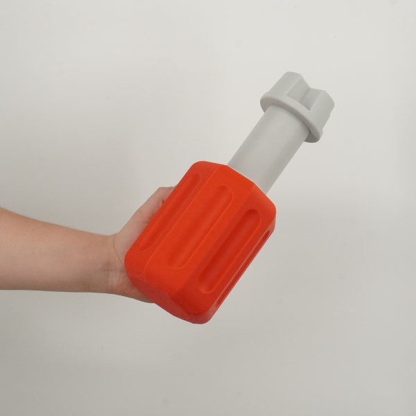 Lethal Company screwdriver replica held in hand showing the size of the 3D printed prop.