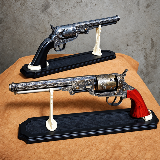 13" Outlaw Revolver Replica with Stand - Old West Prop (Metal)