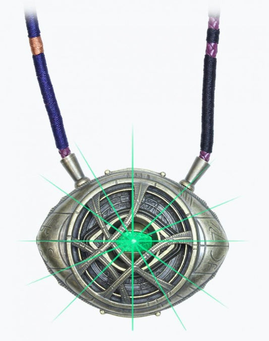 Eye of Agamotto necklace replica glowing green LED detail