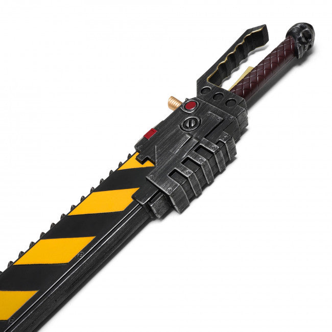 Striped Chainsword Replica (High-Density Foam) serrated blade detail