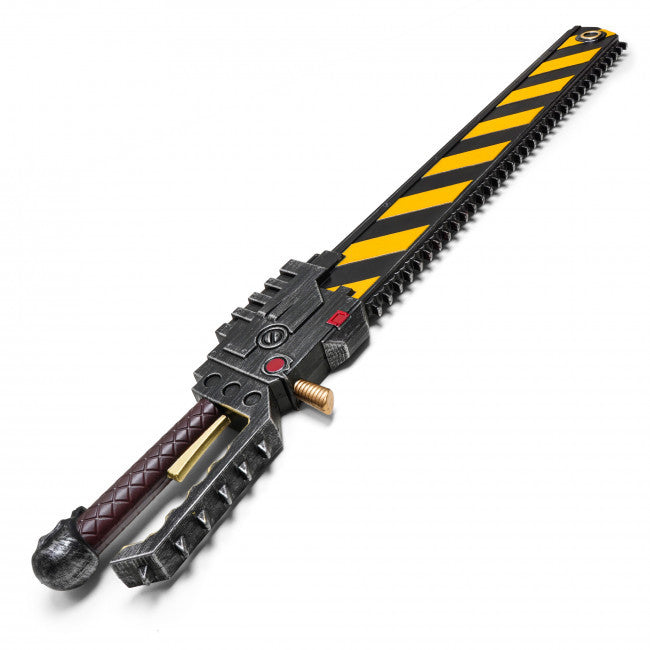 Striped Chainsword Replica (High-Density Foam) skull pommel detail