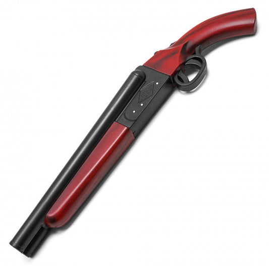 Foam double barrel shotgun replica side view