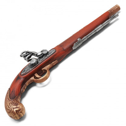 Flintlock Pistol Replica 15.25 X 6 antique brass and brown foam