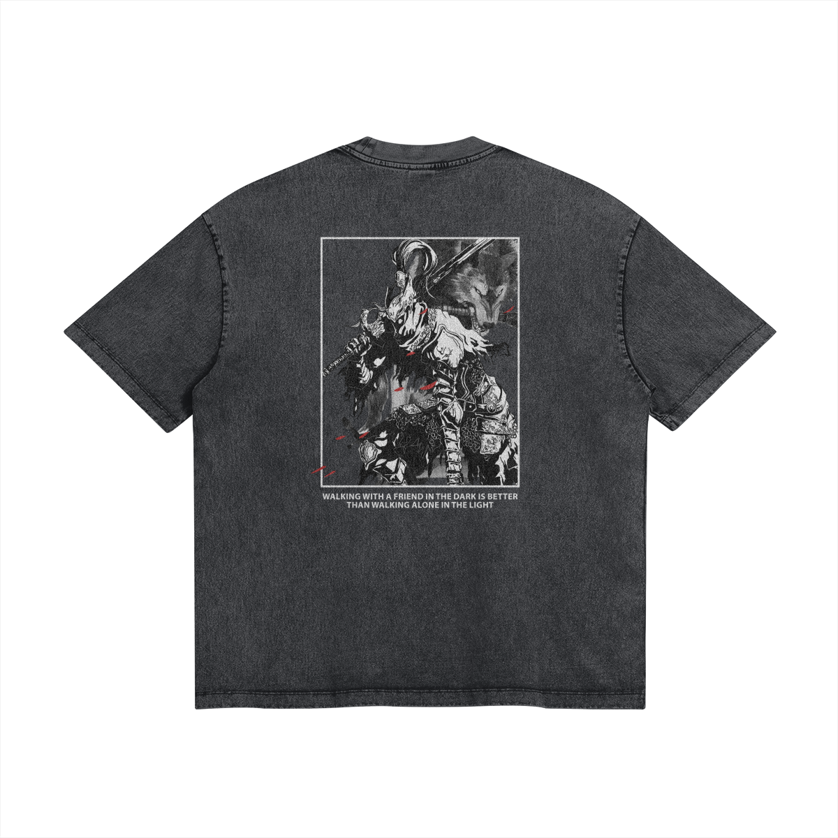 Artorias and Sif Stone Wash T-Shirt - Dark Souls