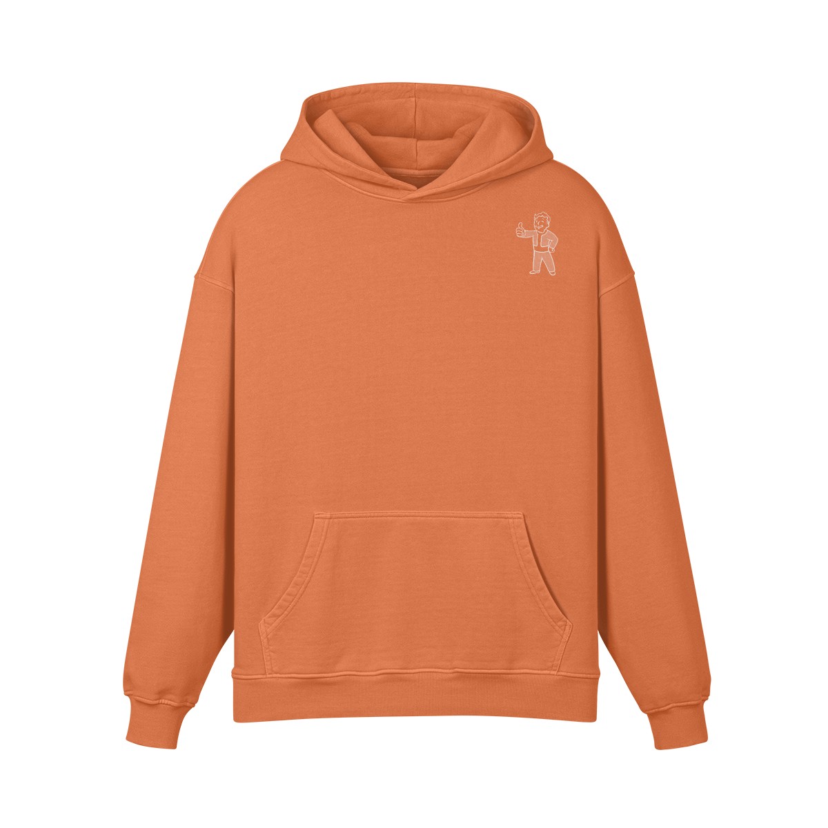 Orange Fallout Sweatshirt with Character on it 